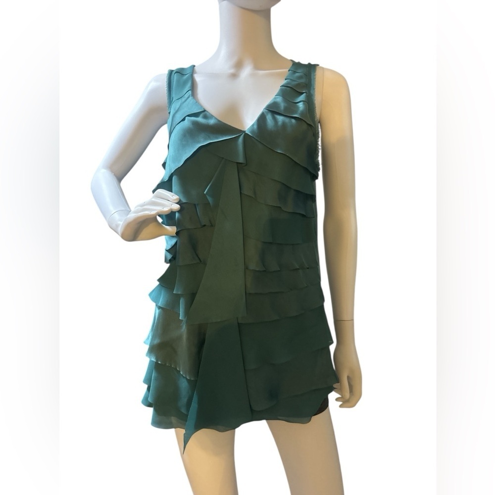 Ann Taylor Loft Teal  ruffled top Size L​